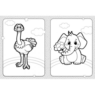 Раскраска для самых маленьких. Веселые животные Раскраска для самых маленьких. Веселые животные